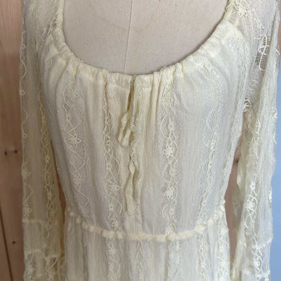 Scully Lace Stretchy Summer Cottagecore Long Sleeve Dolly Parton Dress M - Picture 4 of 6